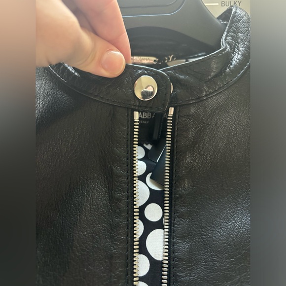 Dolce & Gabbana Woman's Black Leather Jacket, Size 42 - Picture 9 of 13